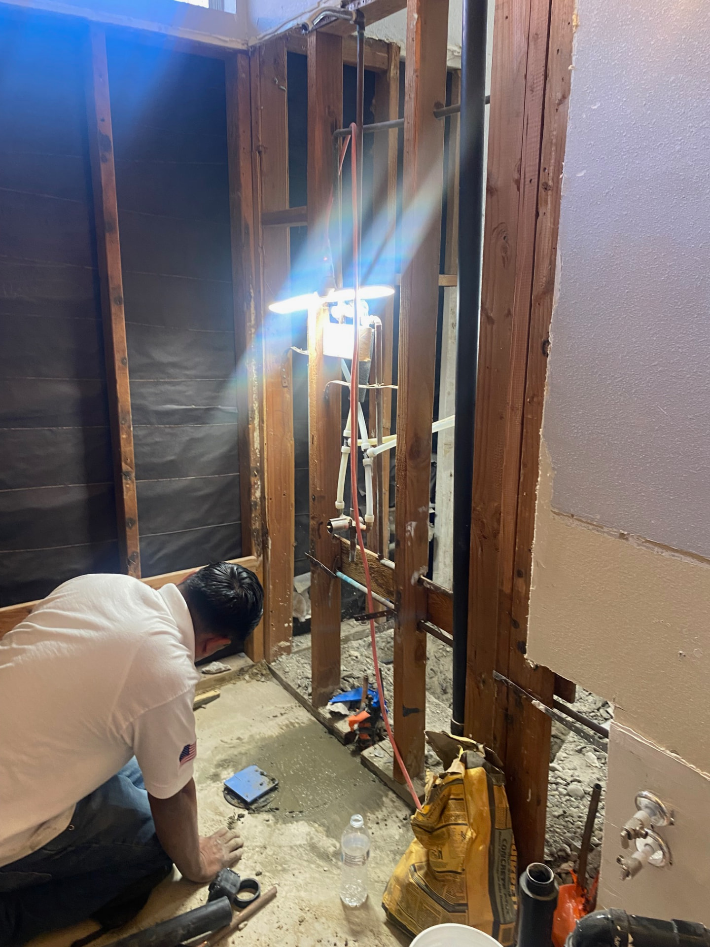 Bathroom water damage rebuild — Before